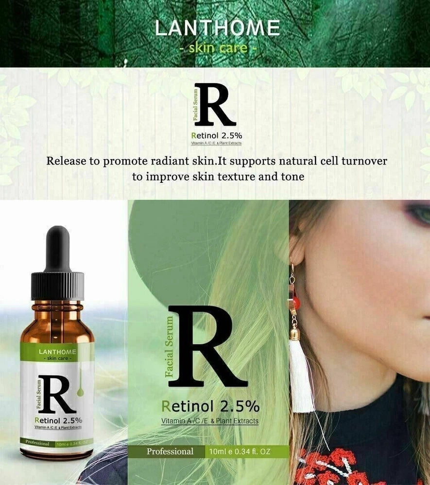 Retinol Oil Vitamin A C E Hyaluronic Acid Face Serum Anti Aging Wrinkles UK