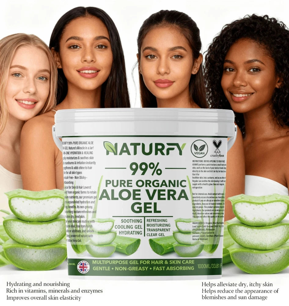 1kg Aloe Vera Gel 99% Naturally Bio-Active Natural Organic Soothing Hair & Skin
