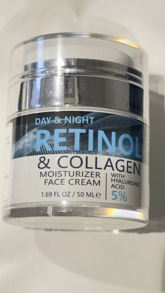 Retinol & Collagen Face Cream 5% Hyaluronic Acid | Day & Night 50ml Face Moistur