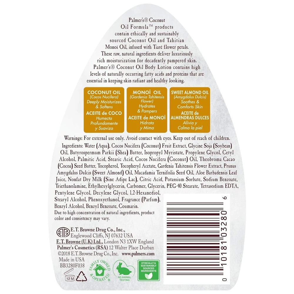 Palmer's Coconut Oil Body Care Set, Body Lotion Body Oil Hand Cream Lip Balm