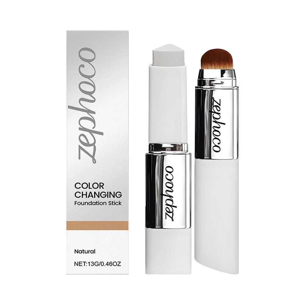 2-in-1 White Foundation Stick Colour Changing Concealer Stick with Brushes UK