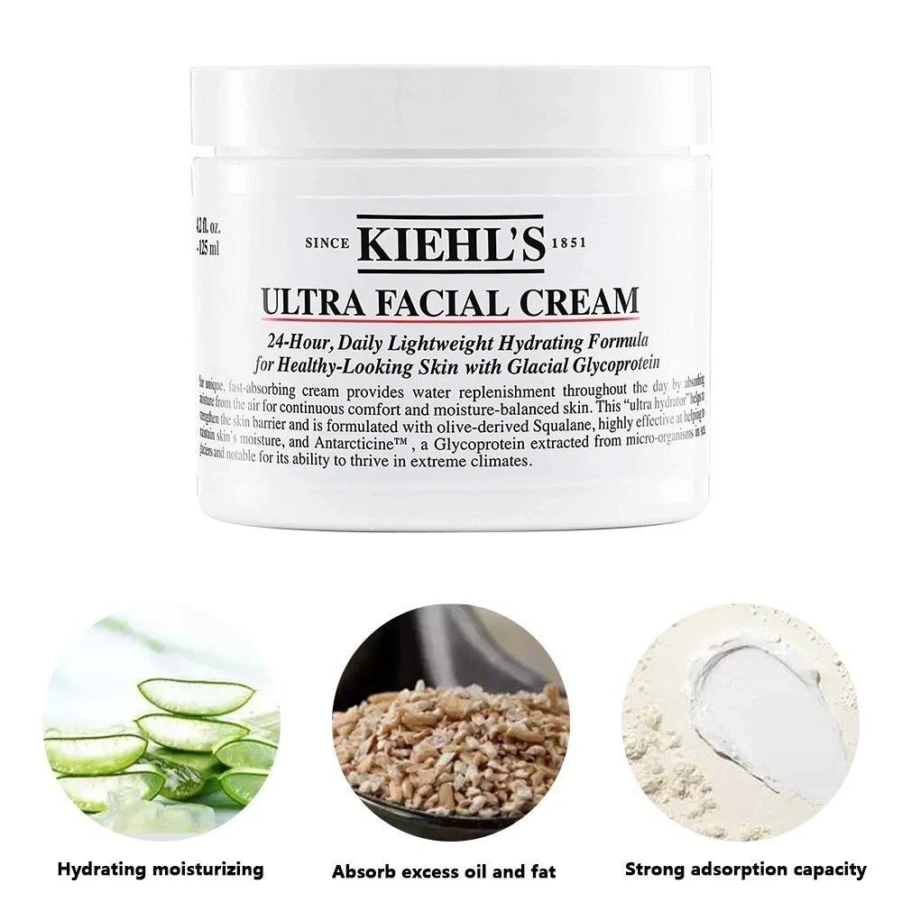 Kiehls 125ml Ultra Facial Cream Skincare Moisturiser Hydrating Deep Cleaning