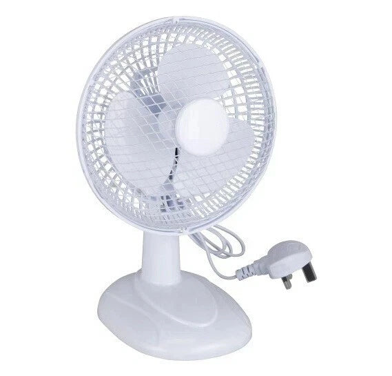 2 X 6" Electric Table Fan 2 Speed Free Stand Quiet Air Cooling 2 White Desk Fan