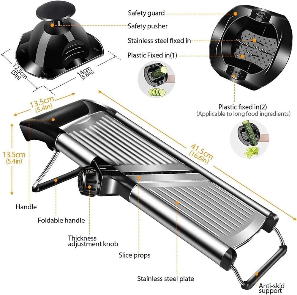 Professional Mandolin Slicer Food Cutter Fruit Vegetable Chopper Grater Peeler