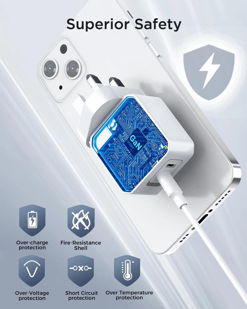 35W USB-C Fast Charger PD Power Adapter Plug & Cable For Apple iPhone 16 15 UK