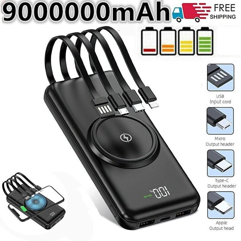 9000000mAh Portable Power Bank Wireless Charger Fast Charging Magnetic Charger