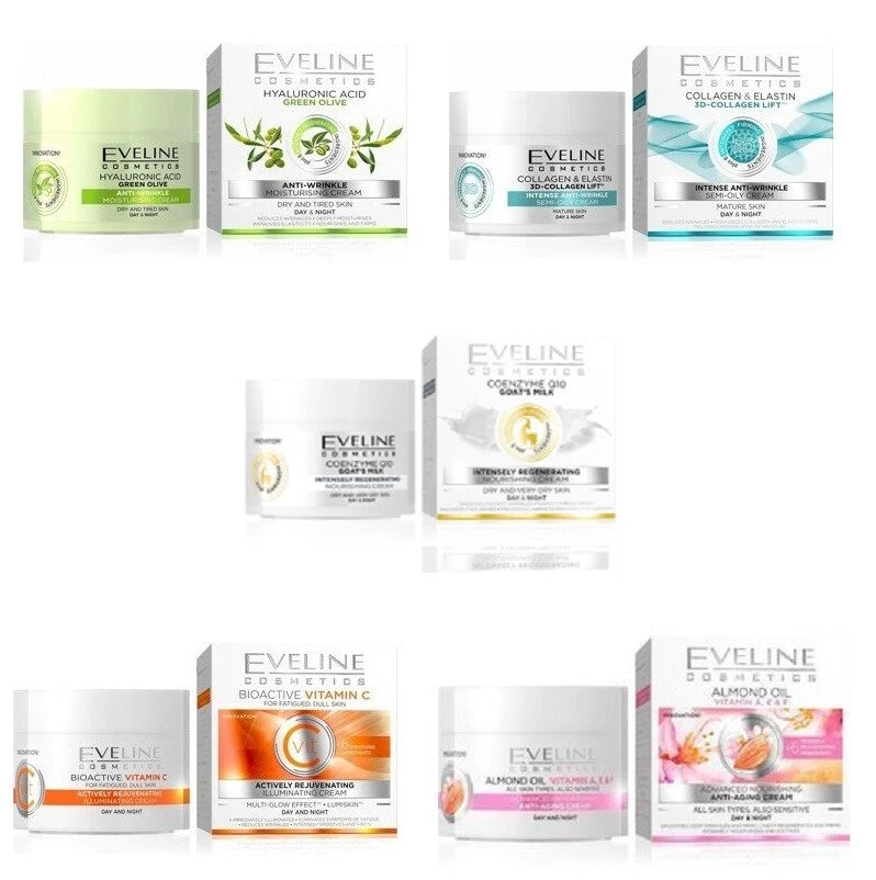 Eveline Anti-wrinkle Vitamin C Almond Retinol Collagen Green Olive Day Night
