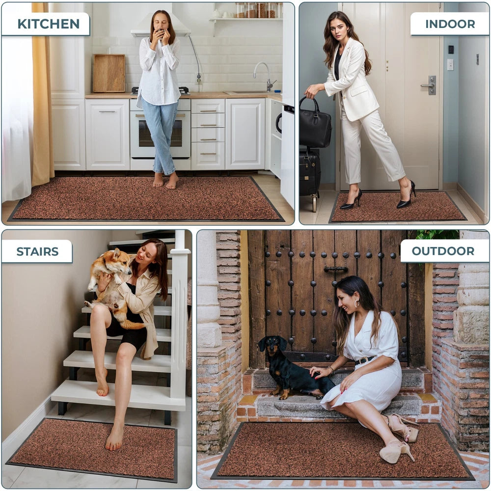 Barrier Mat Entrance Door Mat Heavy Duty Non Slip Dirt Trapper Rubber Back Rugs