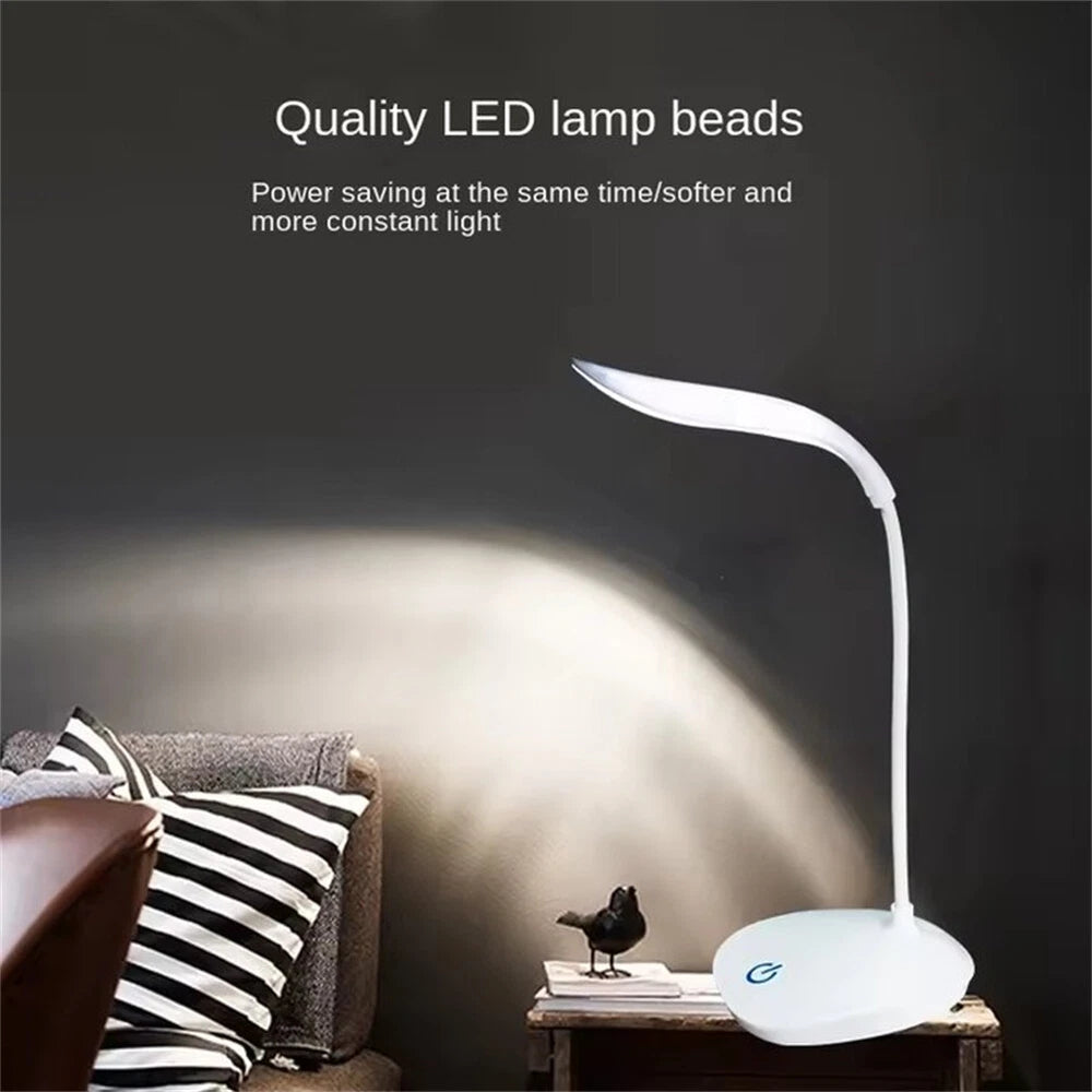 LED Flexible Touch Desk USB Rechargeable Light Bedside Reading Lamp Dimmable