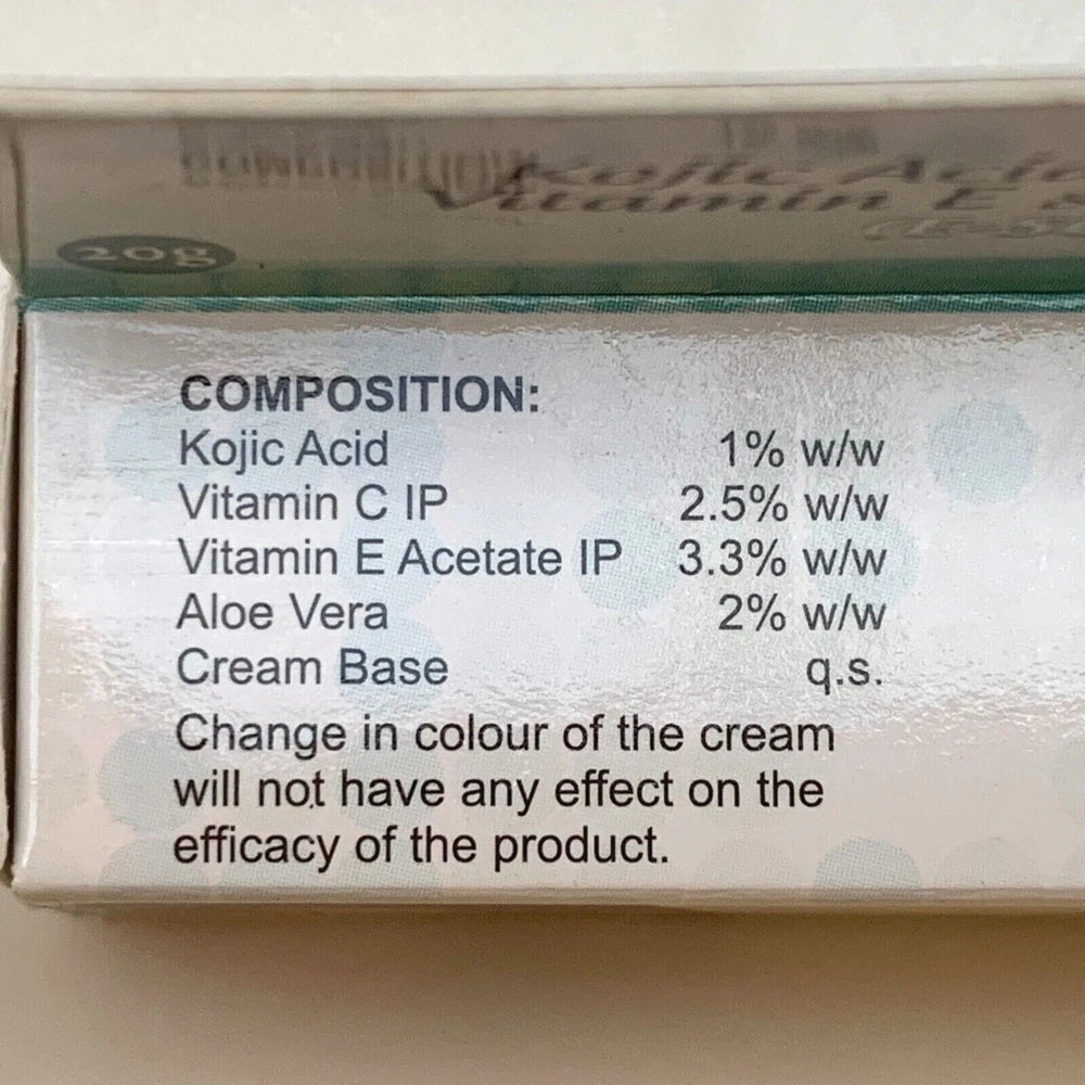 Kojic Acid Cream Skin Whitening Lightening Hyperpigmentation Cream 20g UK