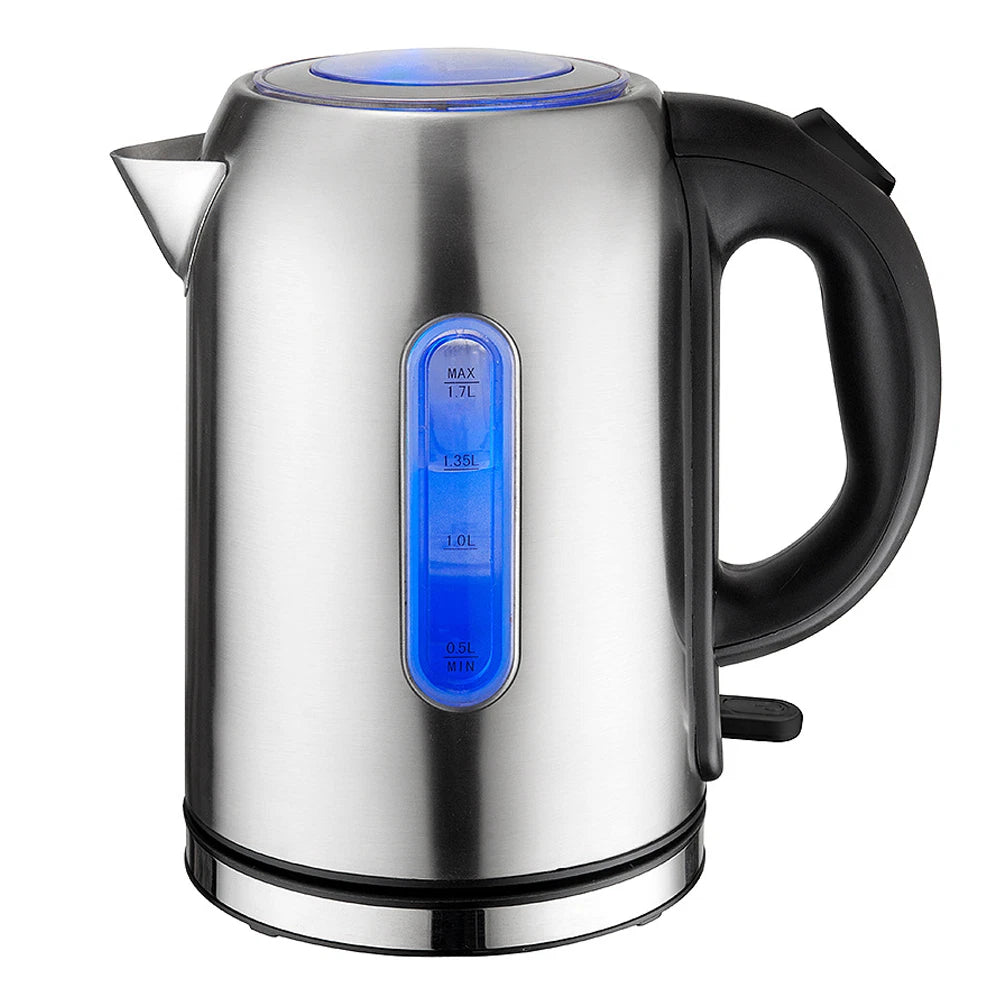 1.7L Electric Kettle Quiet Fast Boil Stainless Steel Jug Overheat Protect 2200W