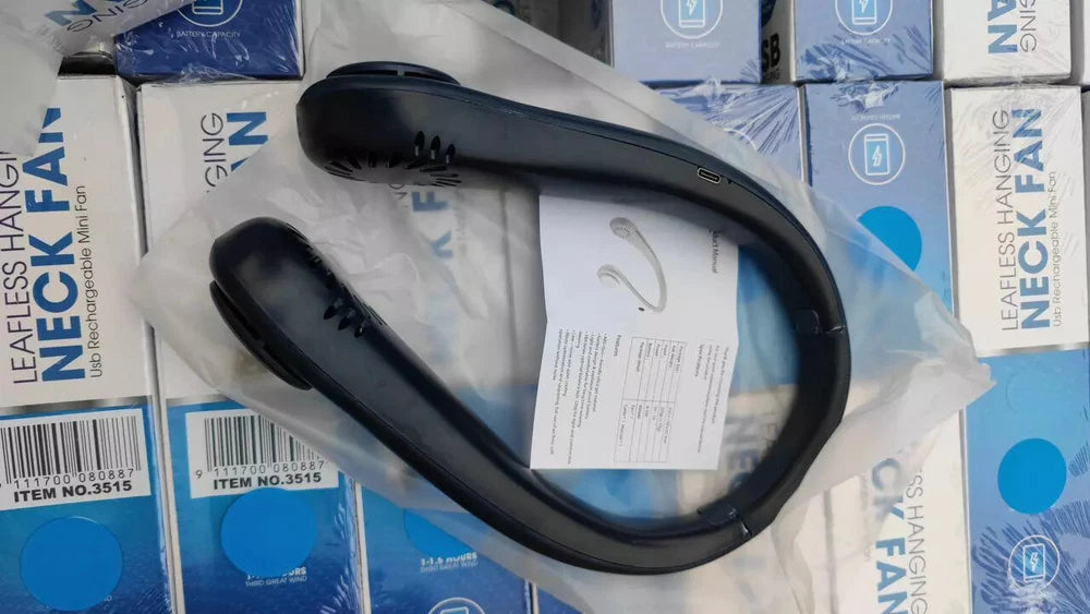Portable Neck Mini Fan Lazy Neck Hanging USB Rechargeable Air Cooler Fan UK