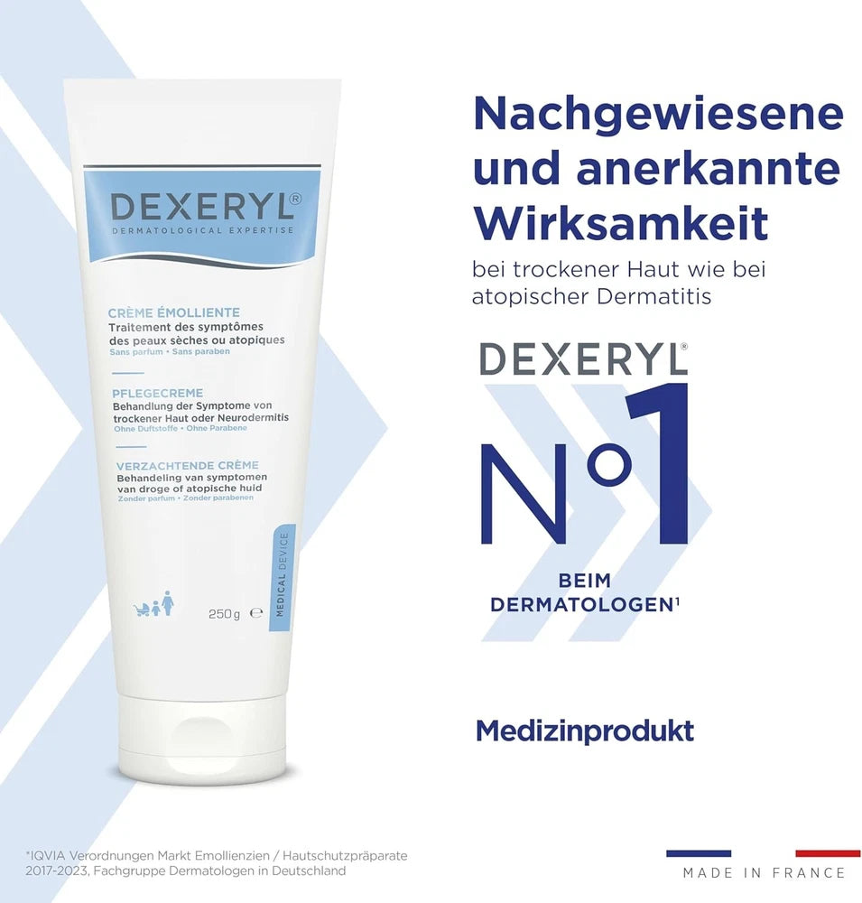 Dexeryl Emollient Cream 250g Relief Symptom of Atopic Dermatitis Dry Atopic Skin
