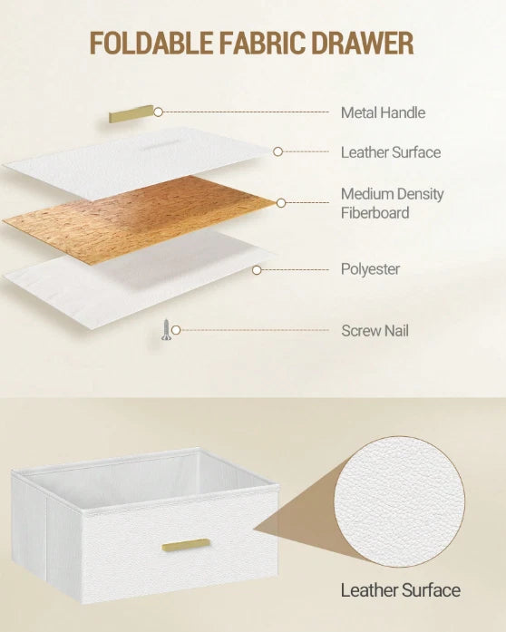 Bedside Table White LED Cabinets 3 Drawers Nightstand Bedroom W/Charging Station