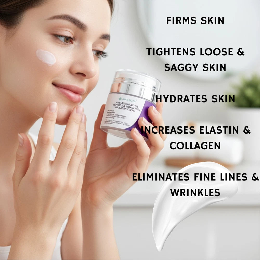 MARINE COLLAGEN CREAM GHK-Cu PEPTIDE ANTI-AGEING ANTI-WRINKLE FACE CREAM BUNDLE