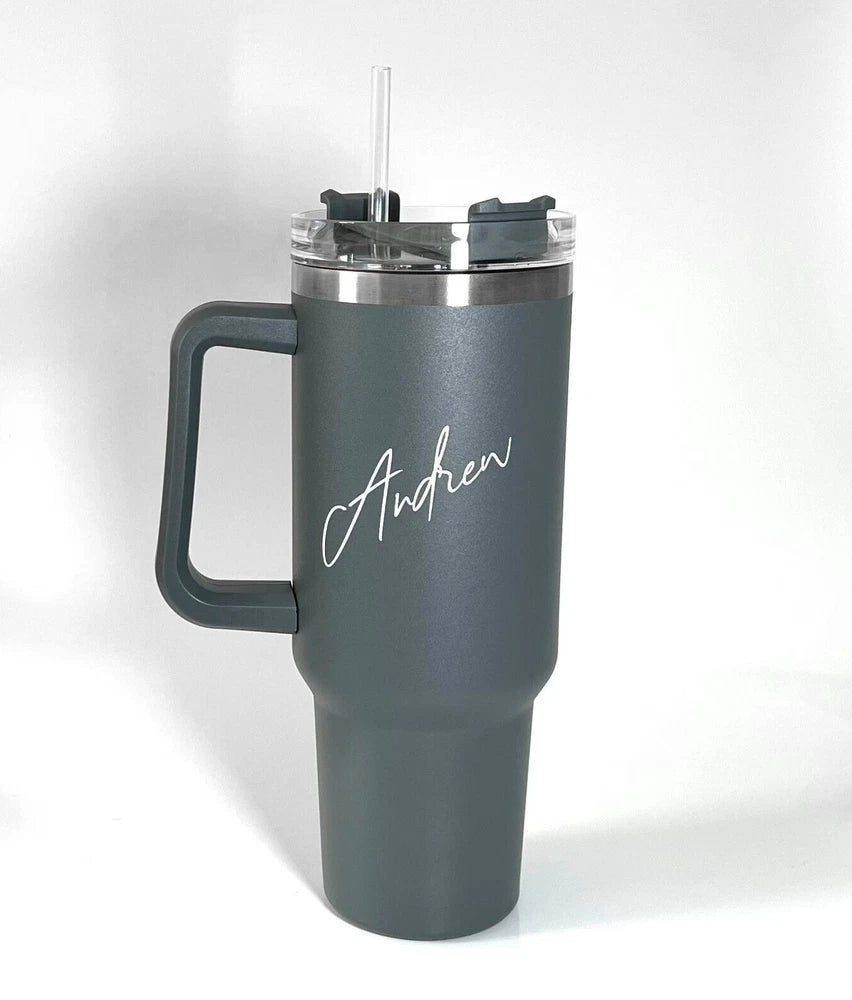40oz Tumbler Stainless Steel Insulated Travel Mug with Straw and Lid Coffee Mug