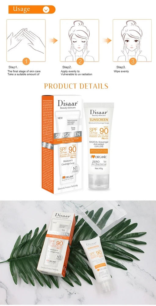 SPF 90 Facial Body Sunscreen Whitening Sun Cream Sunblock Skin Protective Cream