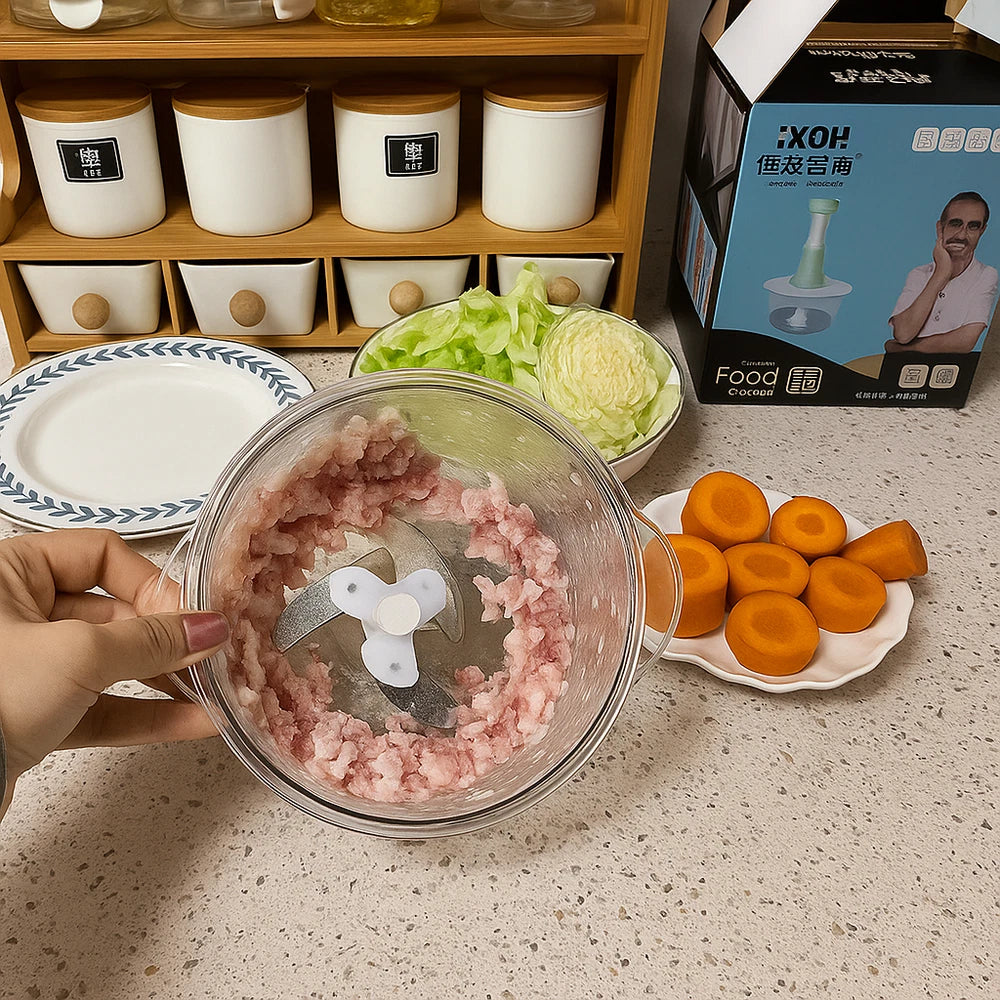 Manual Vegetable Chopper Hand Press Cutter for Onion Garlic Peppers Meat