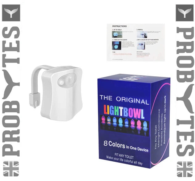 Toilet Bowl 8 Colors LED Night Light Motion Activated Seat Sensor Lamp Bathroom