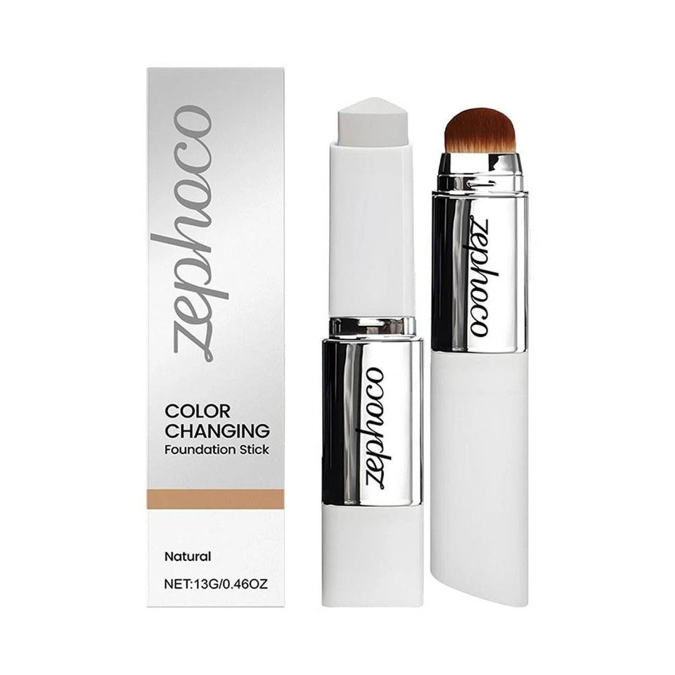 2-in-1 White Foundation Stick Colour Changing Concealer Stick with Brushes UK
