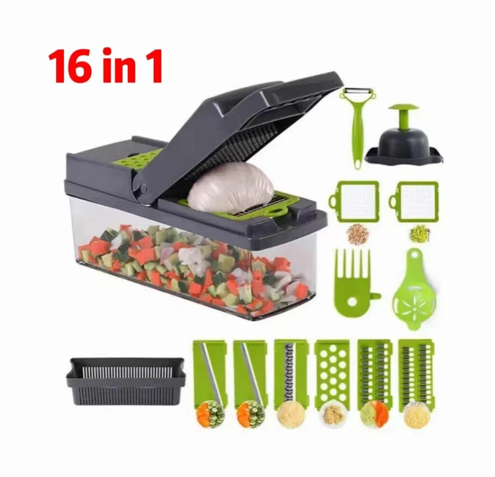 16 in 1 Vegetable Chopper Salad Fruit Mandolin Slicer Food Dicer Cutter Peeler