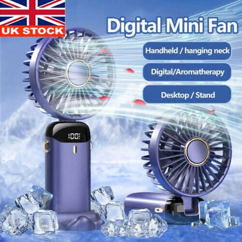 USB Rechargeable Mini Hand-held Fan Portable Folding Desk Fan Cooler Cooling