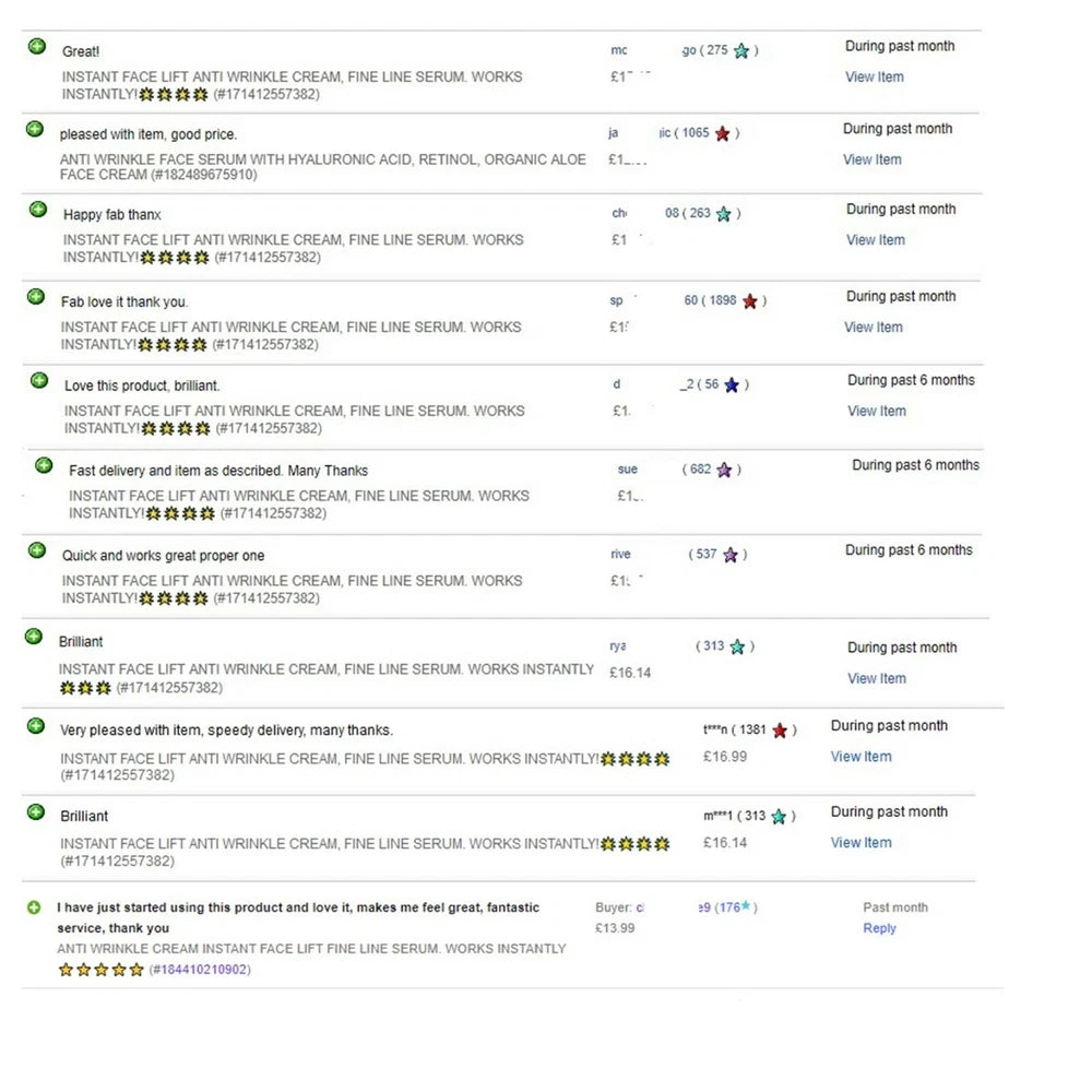 INSTANT FACE LIFT ANTI WRINKLE CREAM FINE LINE SERUM WORKS INSTANTLY ⭐️⭐️⭐️⭐️⭐️