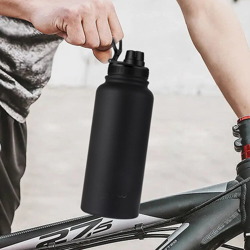 1L Insulated Sport Bottle Stainless Steel Water Bottle Leak Proof Vacuum Flask