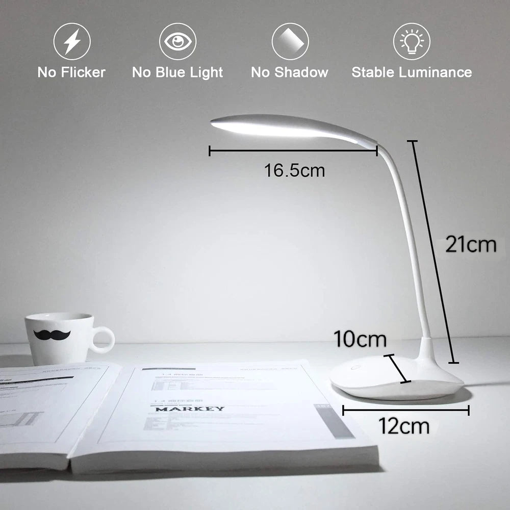 20LED Flexible Touch Desk Light Bedside Reading Lamp Dimmable USB Rechargeable🎁