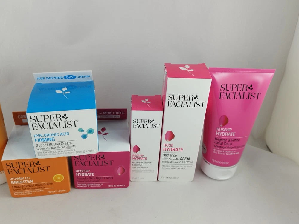Super facialist Products, Rosehip,vitamin C,Face Cream,Face Scrub,Wash, Cleanser