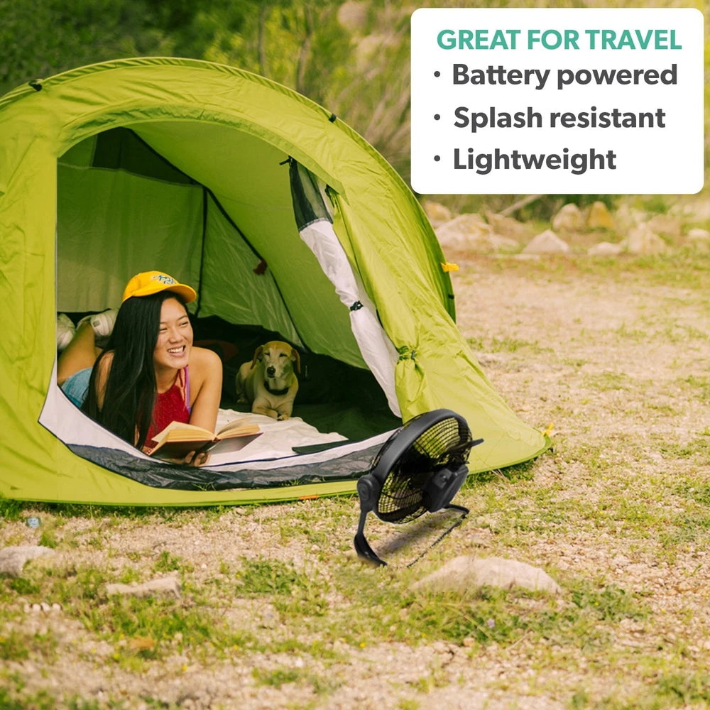 electriQ 12-inch Rechargeable Metal Body Quiet DC Floor Fan - Indoor & Ou ORF12B