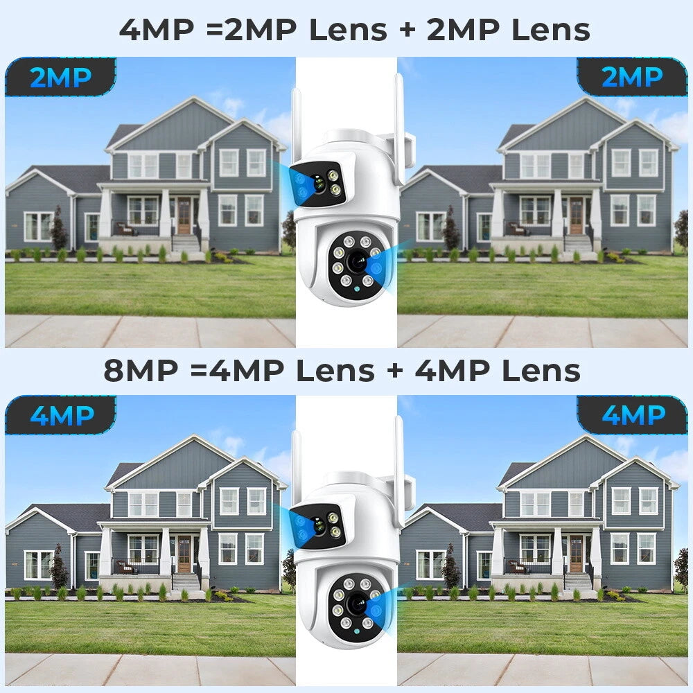 8MP Wireless 4K WIFI IP Camera CCTV PTZ Smart Home Outdoor Security IR Cam IP66