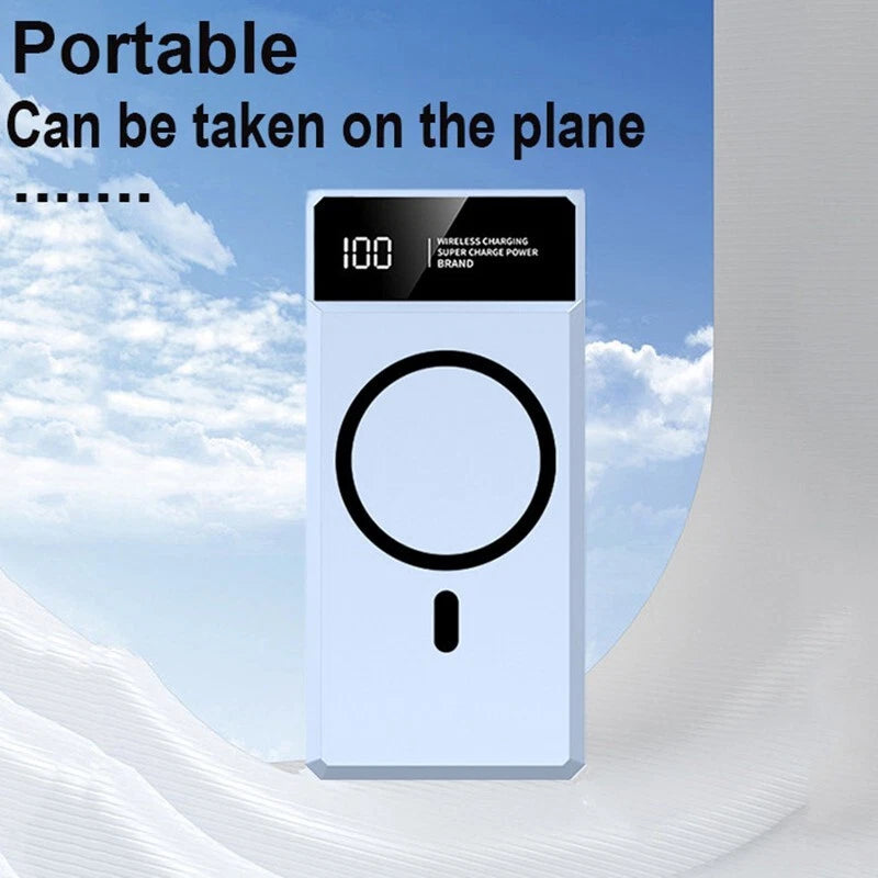 500000mAh Power Bank Magnetic Battery Pack Wireless Charger for iPhone 16/15/14