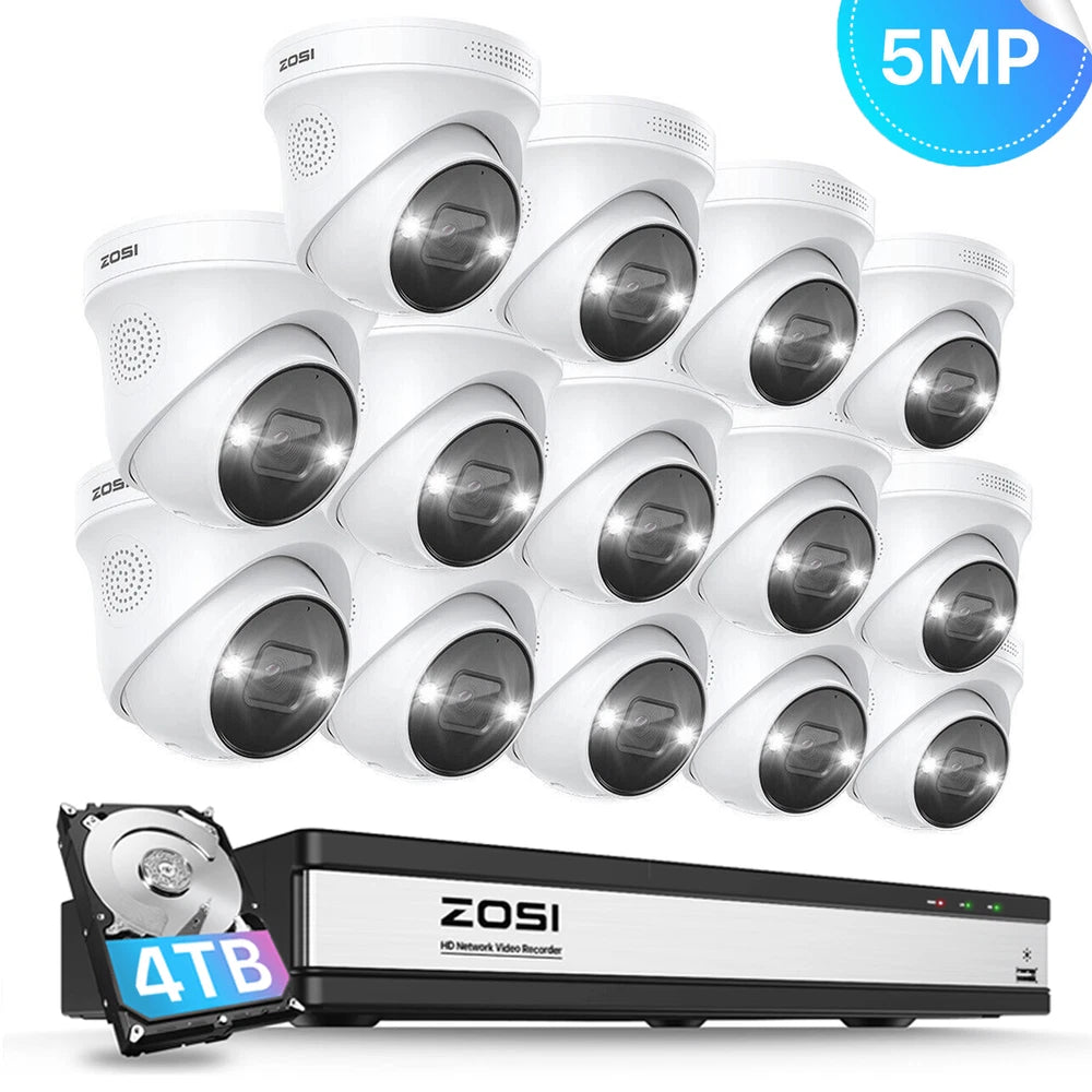 CAMERA POE CCTV 5MP HD IR Security Camera System 4K NVR Home Surveillance Outdoor