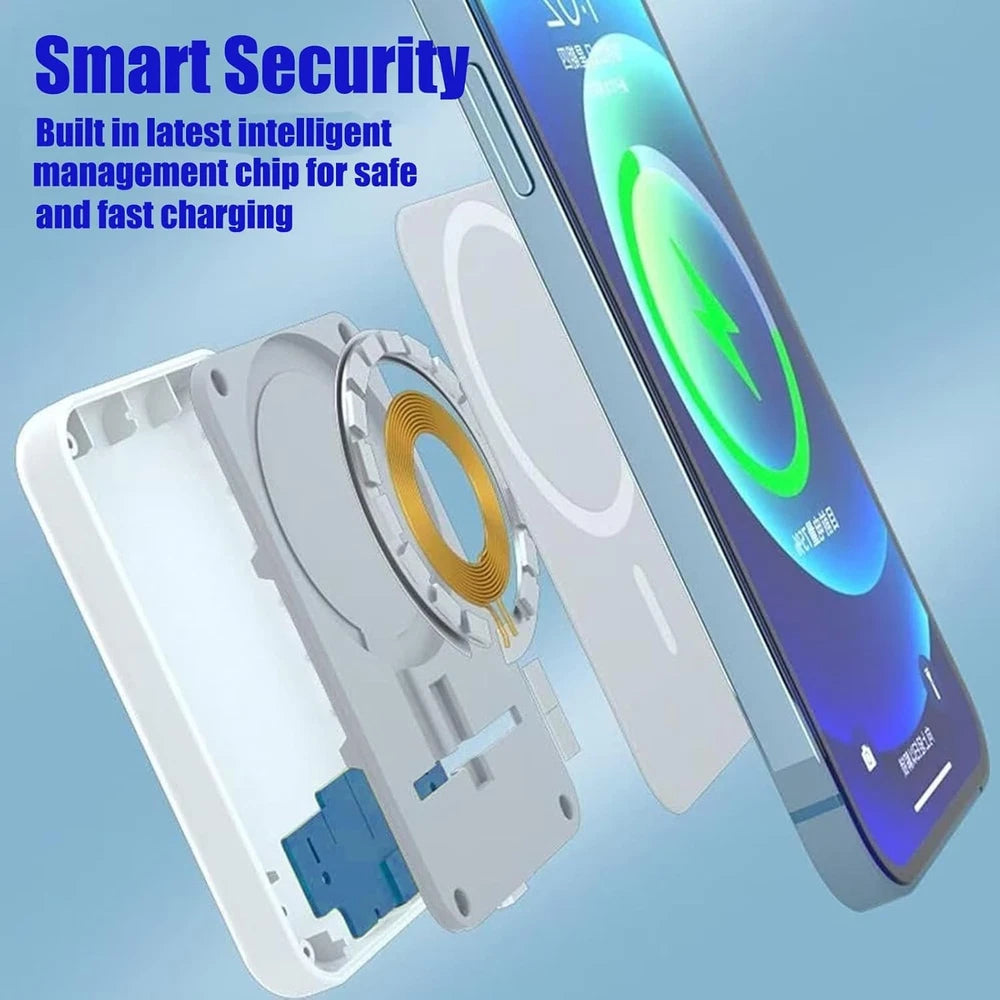 900000mAh Power Bank Magnetic Battery Pack Wireless Charger for iPhone 16/15/14