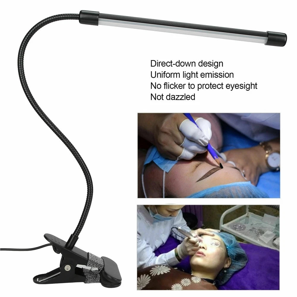 USB Clip On Desk Lamp Flexible Clamp Reading Light LED Bed Table Bedside Night.