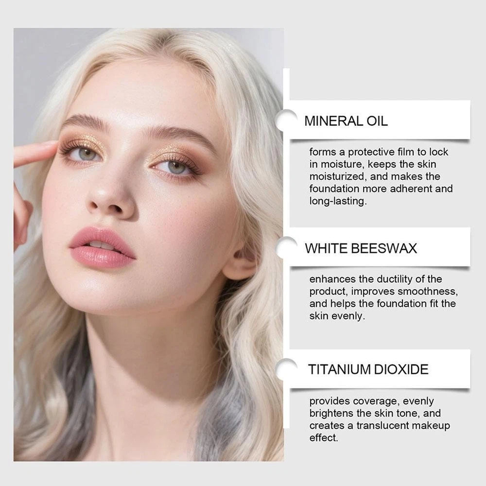 2-in-1 White Foundation Stick Colour Changing Concealer Stick with Brushes UK