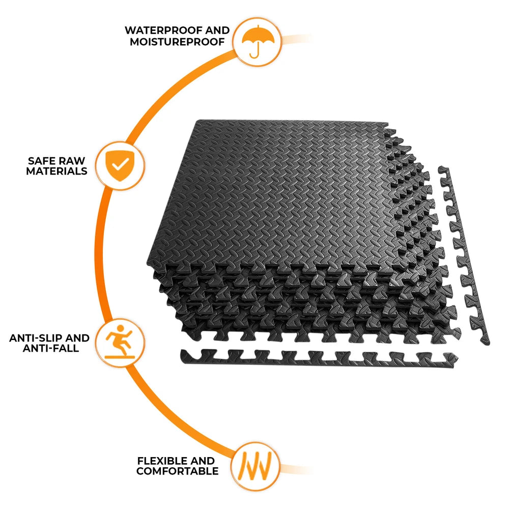 Interlocking Gym Floor Mat Tiles Soft Smooth EVA Foam Yoga Kids Play Hot Tub Spa