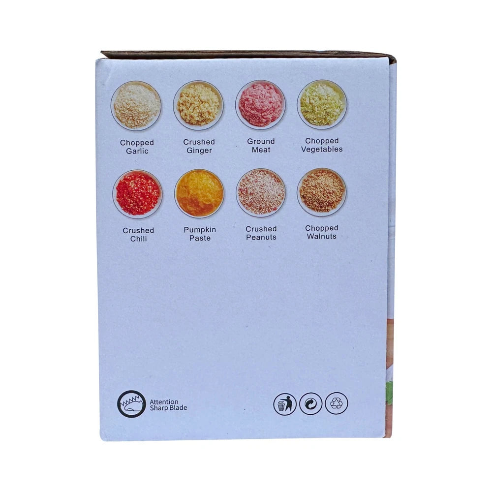 Vegetable Chopper Manual Pulling Food Slicer Hand Blender Kitchen Tool - White