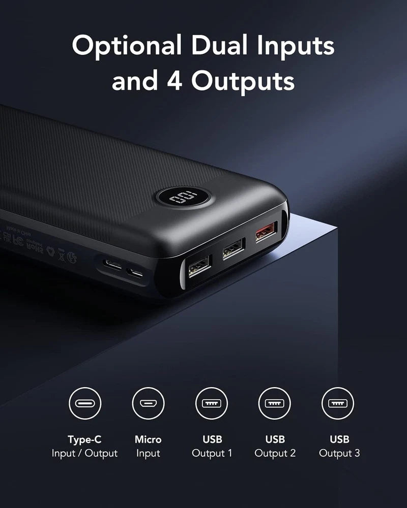 VEGER Power Bank Fast Charging,30000mAh Portable Charger PD 20W USB-C