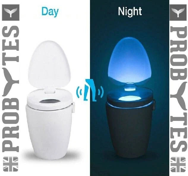 Rechargeable Toilet Bowl Night Light 16 Color LED USB-C PIR Sensor Bathroom Lamp
