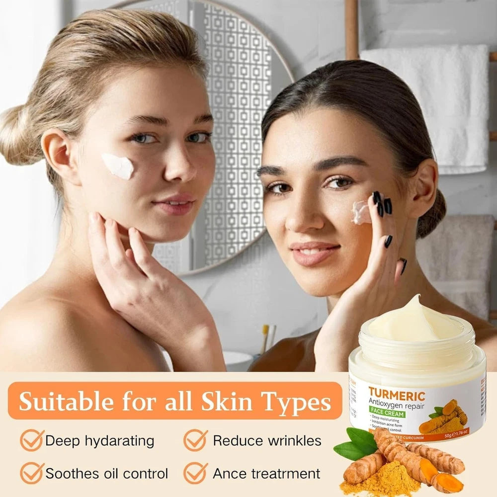 Turmeric Face Cream, Brightening Face Cream for Radiant&Glowing Skin,Dark Spot C