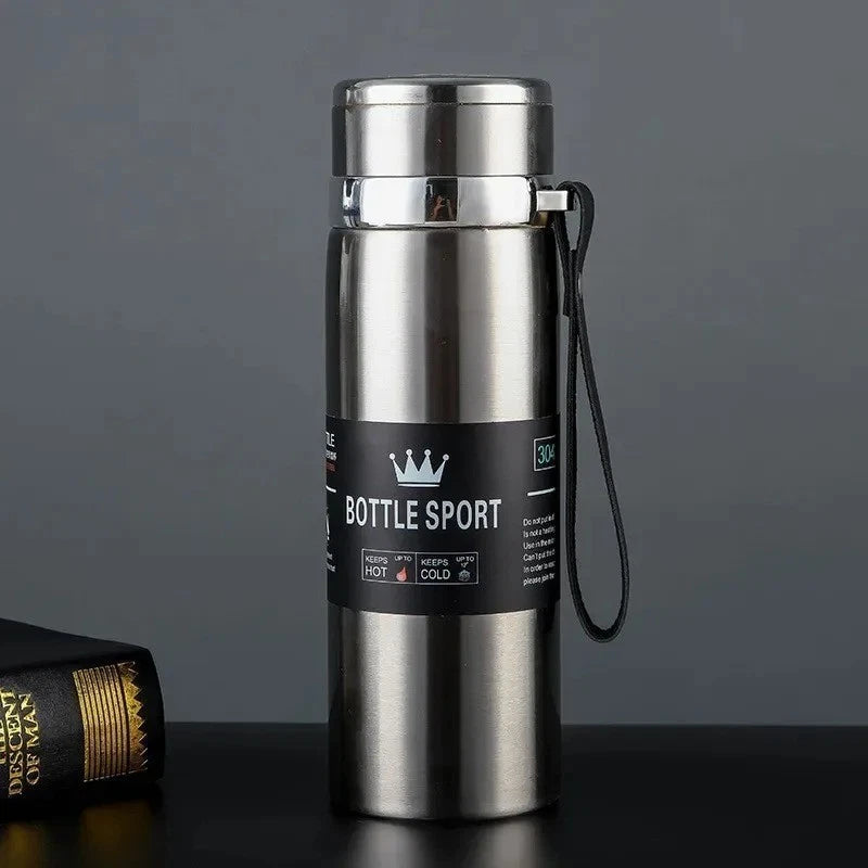 1L Large Hot/Cold Water Bottle Double Wall Thermal Flask Stainless Steel Thermos
