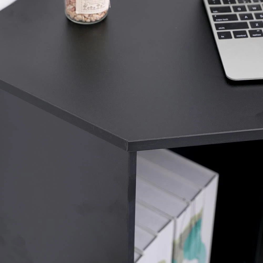 Wellington Black Computer Desk PC Laptop Table Corner Home Office Study Gaming