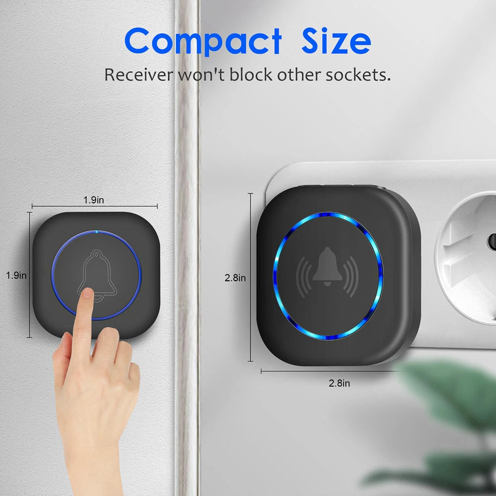 Wireless Door Bells 1000ft Long Range Waterproof Home Cordless Doorbell  Battery