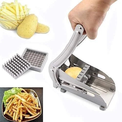Potato Chipper Chip Chopper Cutter Slicer Maker & 2 Steel Edges French Fries UK