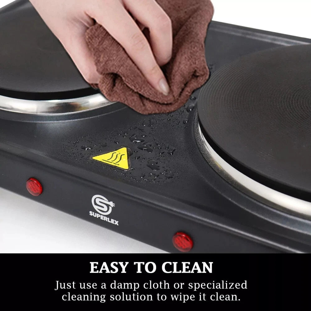 Double Electric Hot Plate Portable Table Top Cooker Hob RV Picnic Camping Stove