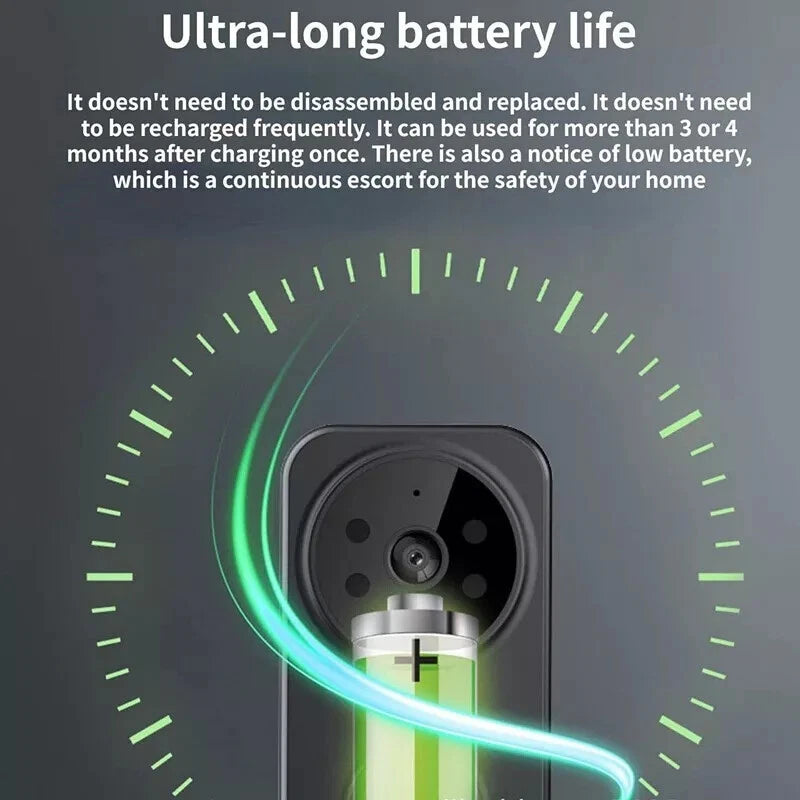 Wireless WiFi Video Doorbell Smart Phone Camera Door Bell Ring Intercom Security