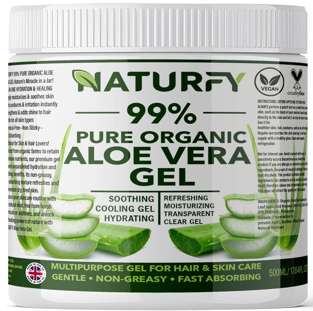 Aloe Vera Gel Pure Natural Organic Multipurpose Soothing Hair & Skin Care500-1kg