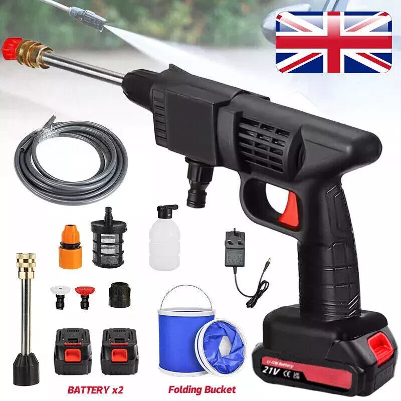 Portable Cordless Car High Pressure Washer Jet Water Wash Cleaner Gun + Battery